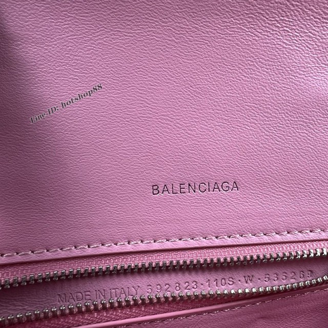 Balenciaga專櫃爆款新色S號鱷魚紋櫻花粉沙漏包 巴黎世家Hourglass沙漏包 fyj1951